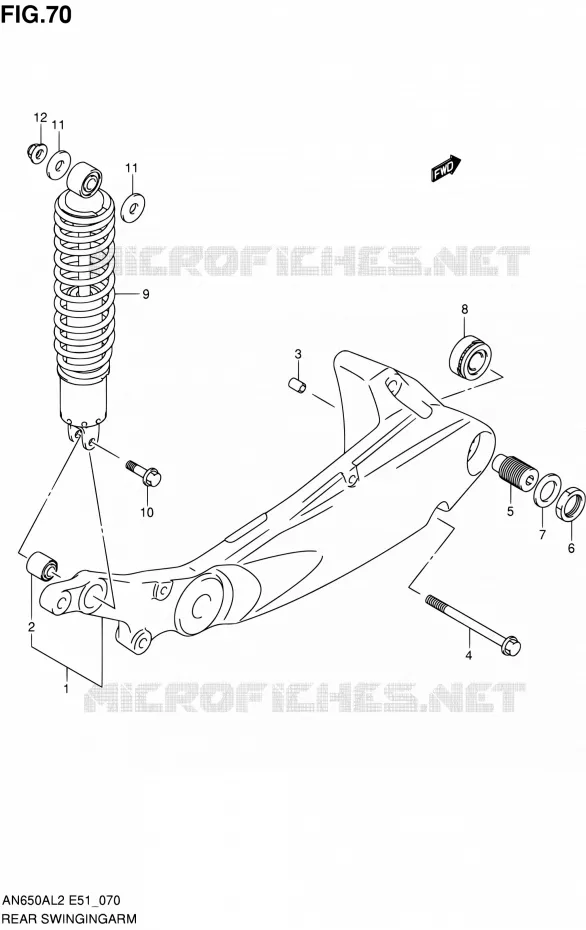 SWINGARM Suzuki SCOOTER 650 BURGMAN 2012  AN650AL2(E51)