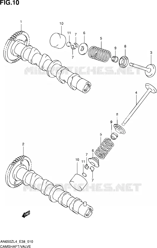 CAMSHAFT - VALVES Suzuki SCOOTER 650 BURGMAN 2014  AN650Z L4 (E38)