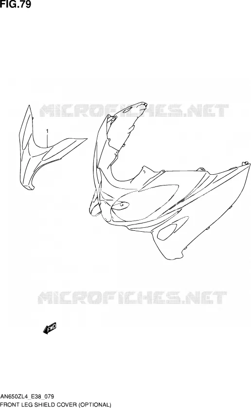 FRONT FAIRING (OPTIONAL) Suzuki SCOOTER 650 BURGMAN 2014  AN650Z L4 (E38)