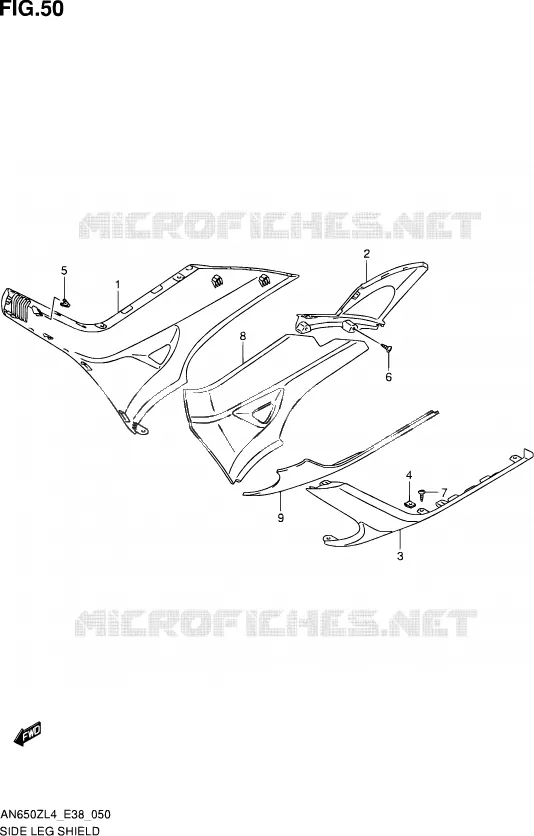 LOWER FAIRING Suzuki SCOOTER 650 BURGMAN 2014  AN650Z L4 (E38)