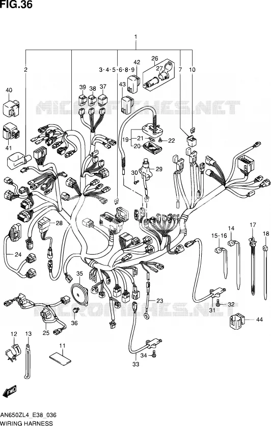 WIRING HARNESS Suzuki SCOOTER 650 BURGMAN 2014  AN650Z L4 (E38)