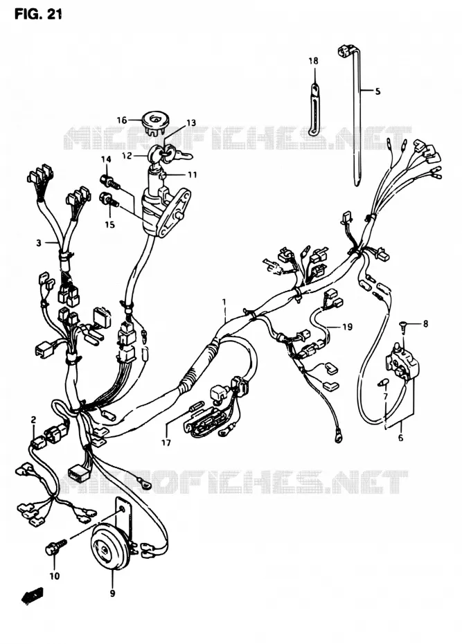 WIRING HARNESS Suzuki SCOOTER 50 AP 1998  AP50R7W(T/7/V)