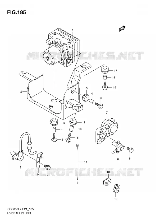 ABS SYSTEM (GSF650AL2 E21) Suzuki MOTO 650 BANDIT 2012  GSF650UA L2