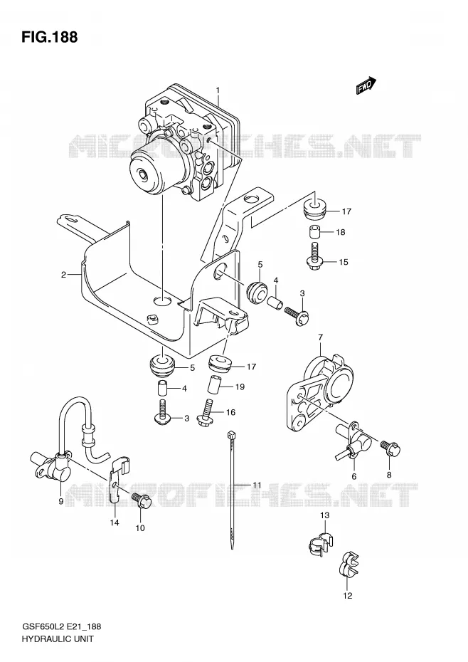 ABS SYSTEM (GSF650SUAL2 E21) Suzuki MOTO 650 BANDIT 2012  GSF650UL2(E21)