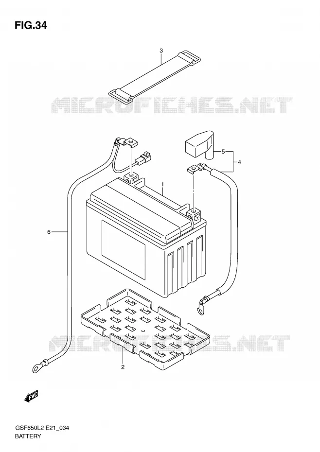 BATTERY (GSF650L2 E21) Suzuki MOTO 650 BANDIT 2012  GSF650AL2(E21)