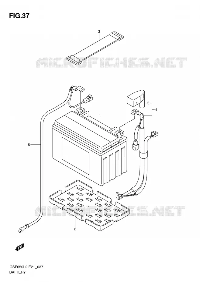 BATTERY (GSF650UAL2 E21) Suzuki MOTO 650 BANDIT 2012  GSF650UAL2(E21)
