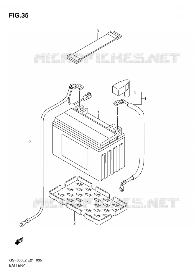 BATTERY (GSF650UL2 E21) Suzuki MOTO 650 BANDIT 2012  GSF650SUAL2(E21)