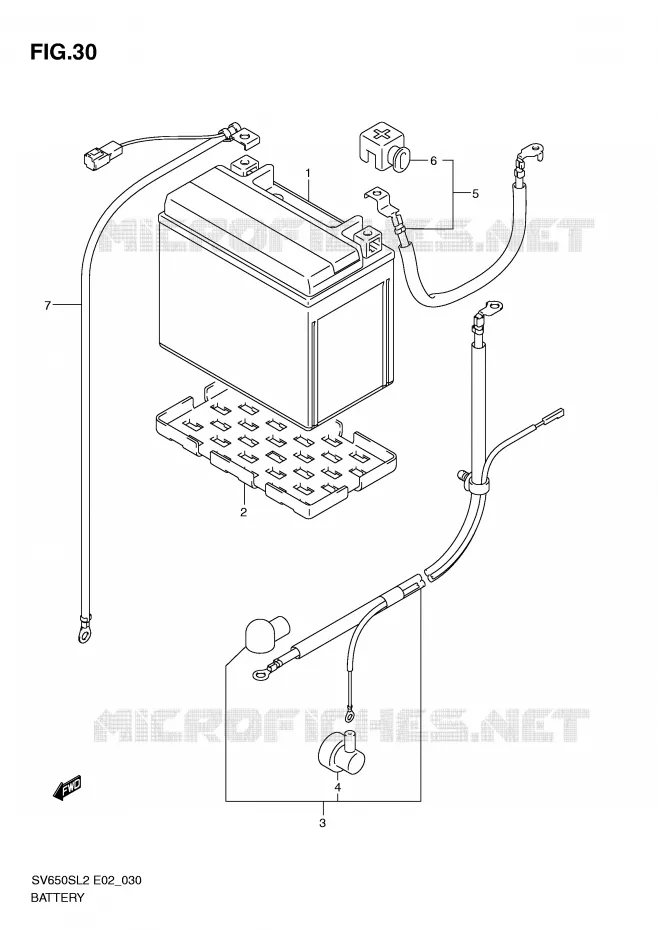BATTERY (SV650SL2 E2) Suzuki MOTO 650 SV 2012  SV650SAL2(E02)