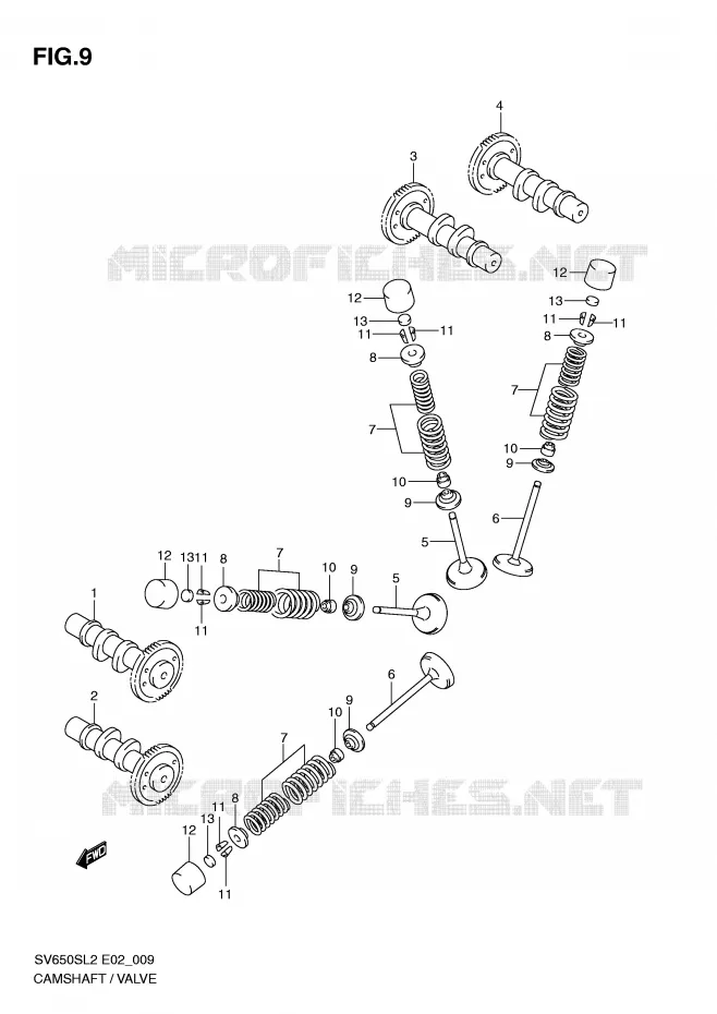 CAMSHAFT - VALVES Suzuki MOTO 650 SV 2012  SV650SAL2(E02)