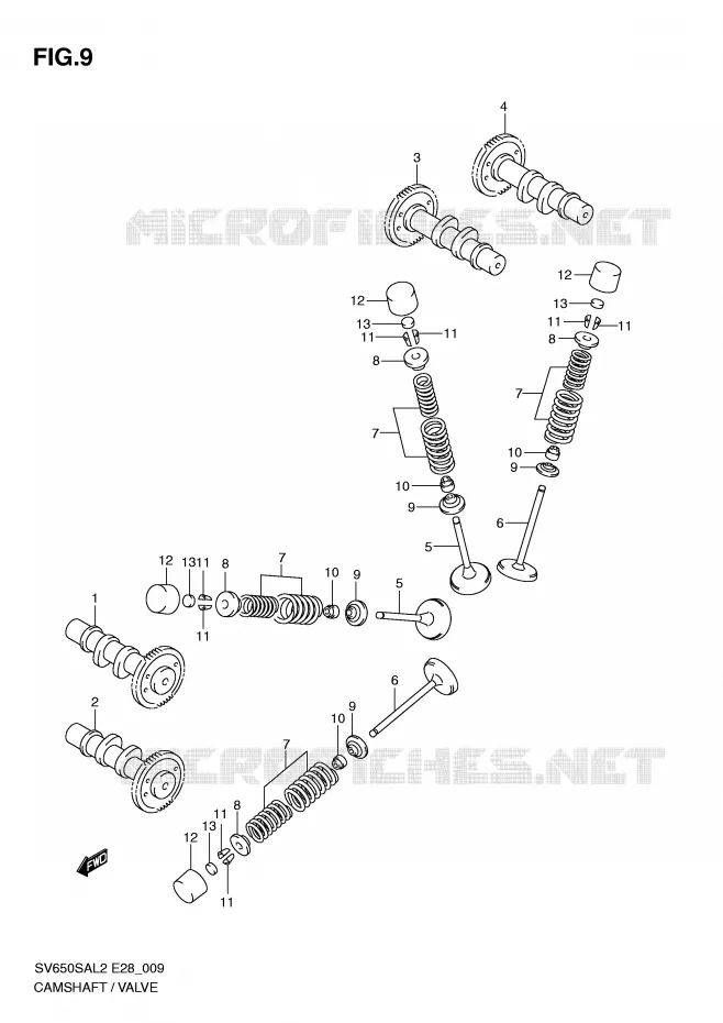 CAMSHAFT - VALVES Suzuki MOTO 650 SV-S 2012  SV650SAL2(E28)