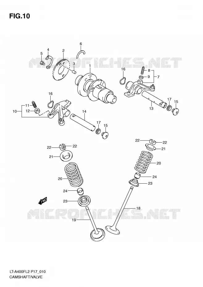 CAMSHAFT/VALVE Suzuki QUAD 400 KINGQUAD 2012  LT-F400L2(P17)