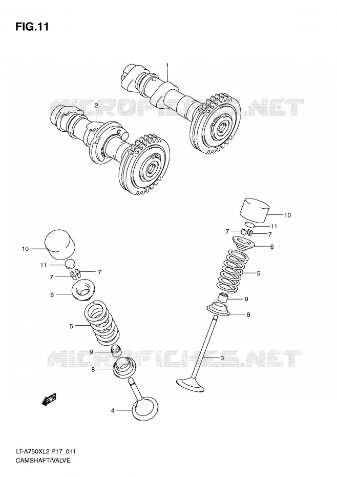 CAMSHAFT/VALVE Suzuki QUAD 750 KINGQUAD 2012  LT-A750XZL2(P17)