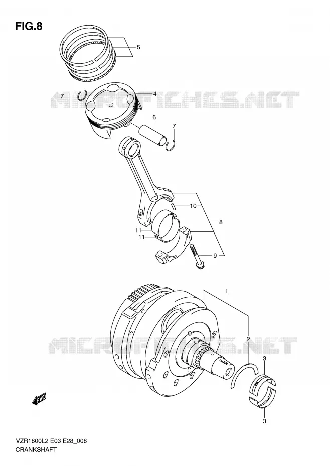 CRANKSHAFT Suzuki MOTO 1800 INTRUDER 2012  VZR1800L2(E03)