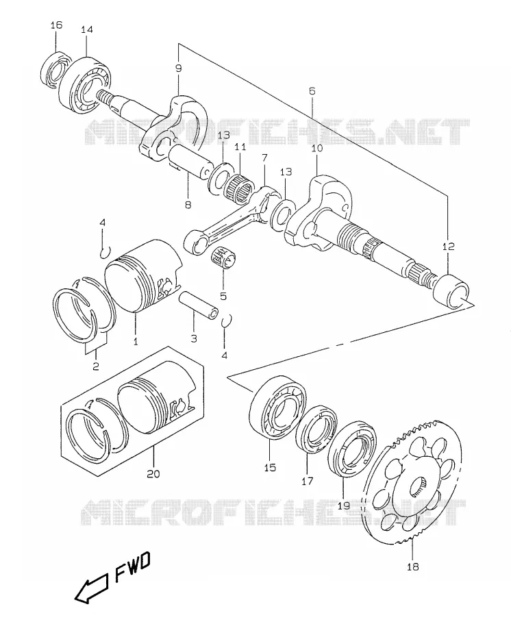 CRANKSHAFT Suzuki SCOOTER 50 ZILLION 2000  UX50WY