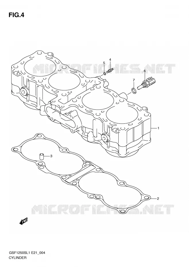 CYLINDER Suzuki MOTO 1250 BANDIT 2011  GSF1250SAL1(E21)