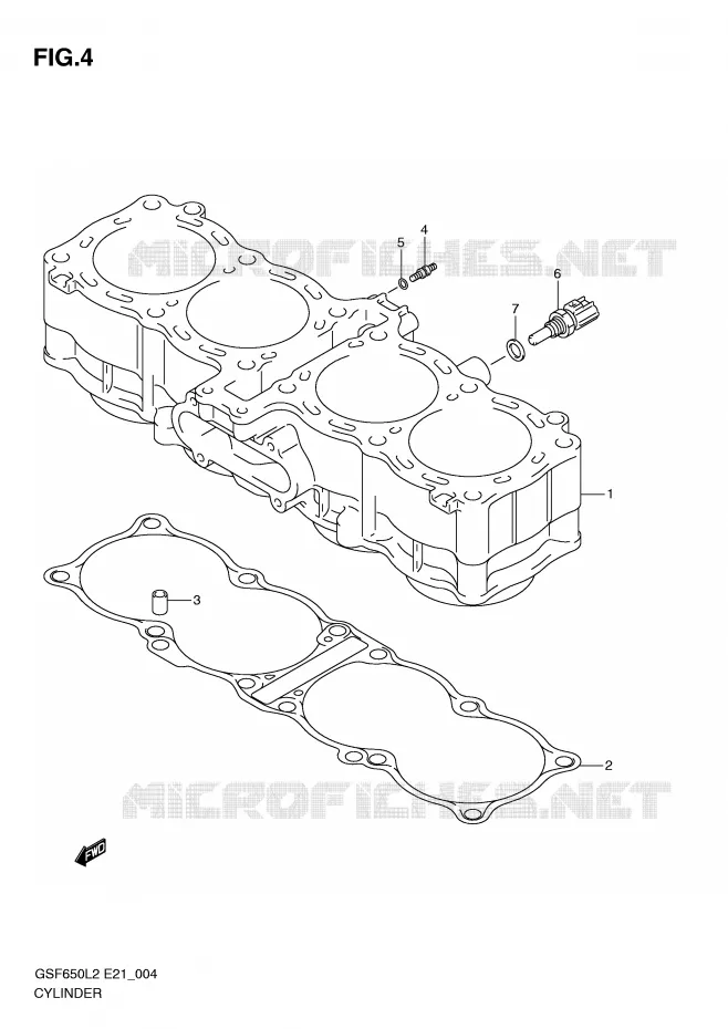 CYLINDER Suzuki MOTO 650 BANDIT 2012  GSF650SUL2(E21)