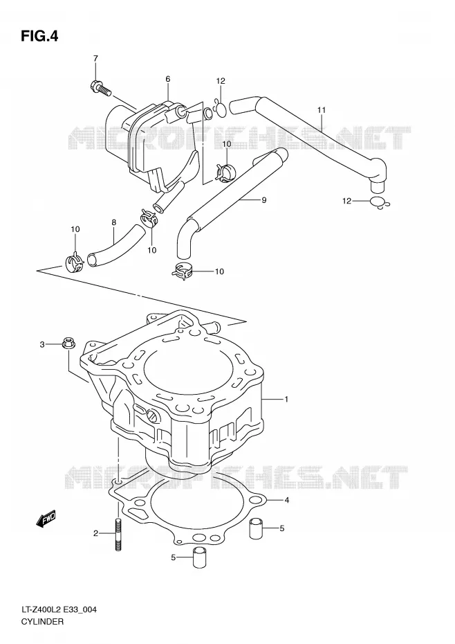 CYLINDER Suzuki QUAD 400 QUADSPORT 2012  LT-Z400L2(E33)