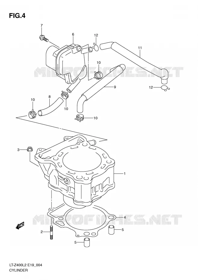 CYLINDER Suzuki QUAD 400 QUADSPORT 2012  LT-Z400ZL2(E19)