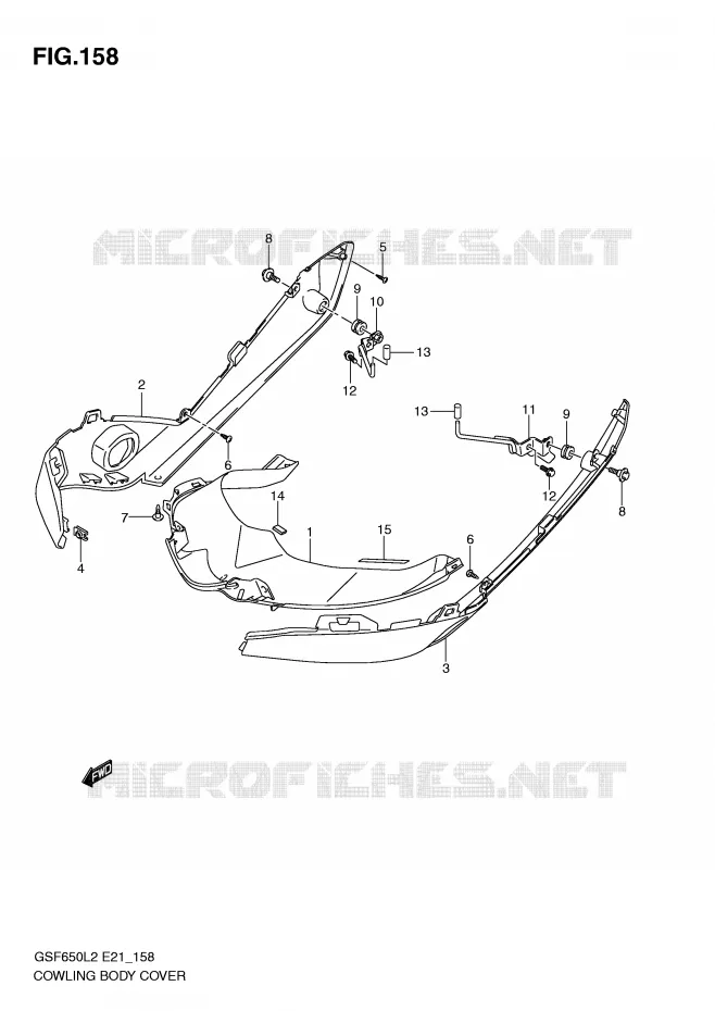 FAIRING (GSF650SUAL2 E21) Suzuki MOTO 650 BANDIT 2013  GSF650SAL2(E21)