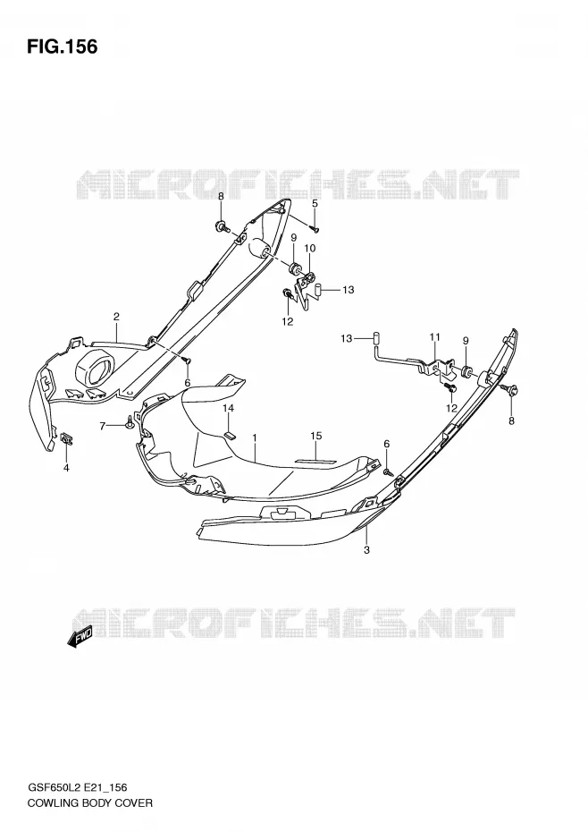 FAIRING (GSF650SUL2 E21) Suzuki MOTO 650 BANDIT 2014  GSF650SAL2(E21)