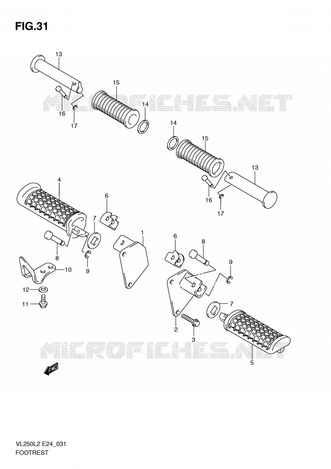 FOOTREST Suzuki MOTO 250 INTRUDER 2012  VL250L2(E24)