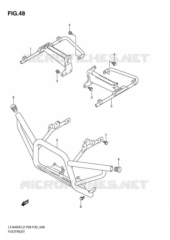 FOOTREST Suzuki QUAD 400 KINGQUAD 2012  LT-A400FZL2(P28)