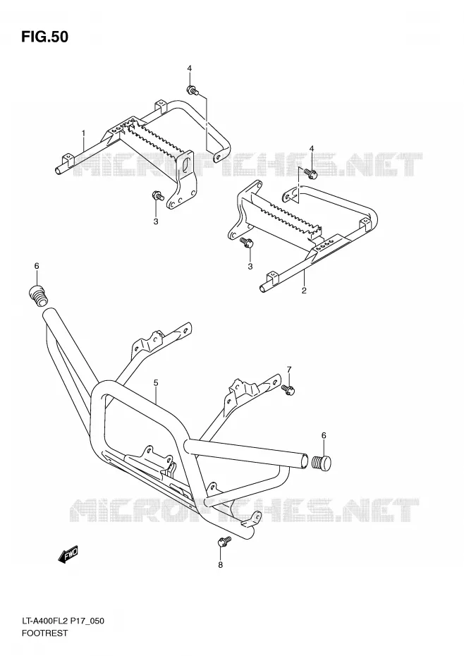 FOOTREST Suzuki QUAD 400 KINGQUAD 2012  LT-F400FZL2(P17)