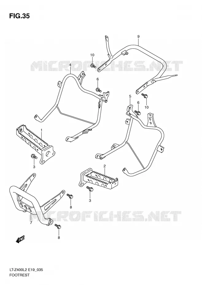 FOOTREST Suzuki QUAD 400 QUADSPORT 2012  LT-Z400ZL2(E19)