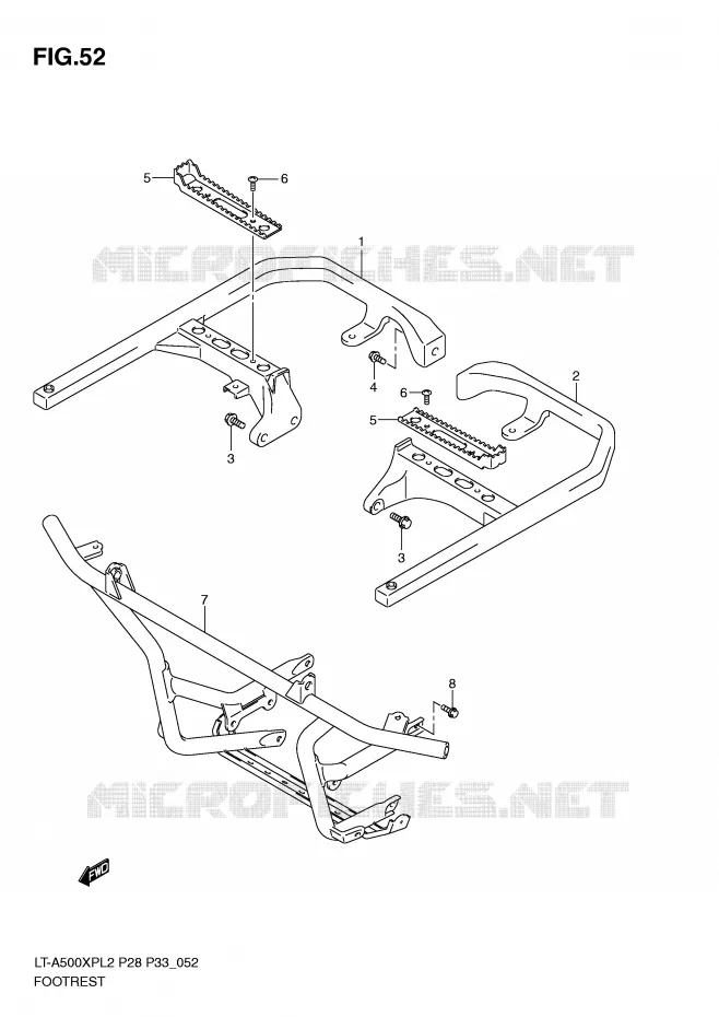 FOOTREST Suzuki QUAD 500 KINGQUAD 2012  LT-A500XPL2(P28)