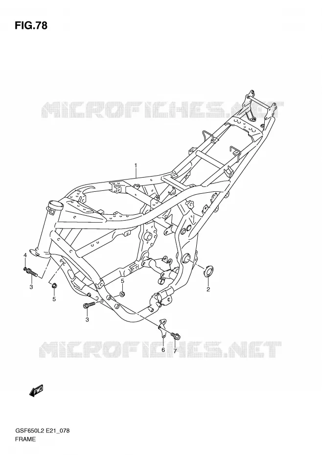 FRAME (GSF650AL2 E21) Suzuki MOTO 650 BANDIT 2012  GSF650SL2(E21)