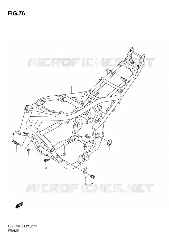 FRAME (GSF650L2 E21) Suzuki MOTO 650 BANDIT 2012  GSF650UL2(E21)