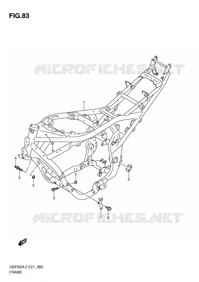 FRAME (GSF650SUAL2 E21) Suzuki MOTO 650 BANDIT 2012  GSF650UL2(E21)