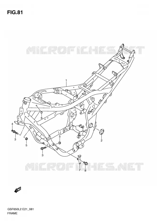 FRAME (GSF650SUL2 E21) Suzuki MOTO 650 BANDIT 2016  GSF650SAL2(E21)