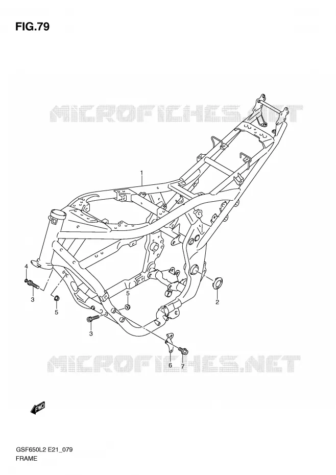 FRAME (GSF650UAL2 E21) Suzuki MOTO 650 BANDIT 2016  GSF650SAL2(E21)