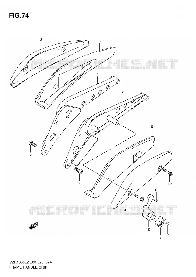 FRAME HANDLE GRIP Suzuki MOTO 1800 INTRUDER 2012  VZR1800L2(E03)