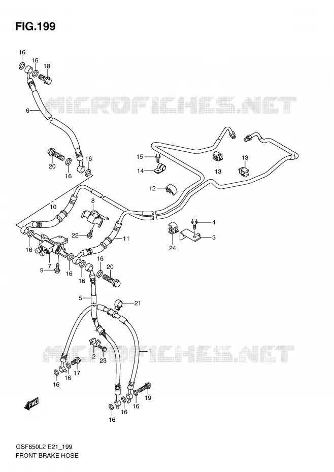 FRONT BRAKE HOSE (GSF650AL2 E21) Suzuki MOTO 650 BANDIT 2012  GSF650SAL2(E21)