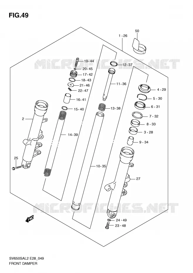 FRONT FORK Suzuki MOTO 650 SV-S 2012  SV650SAL2(E28)