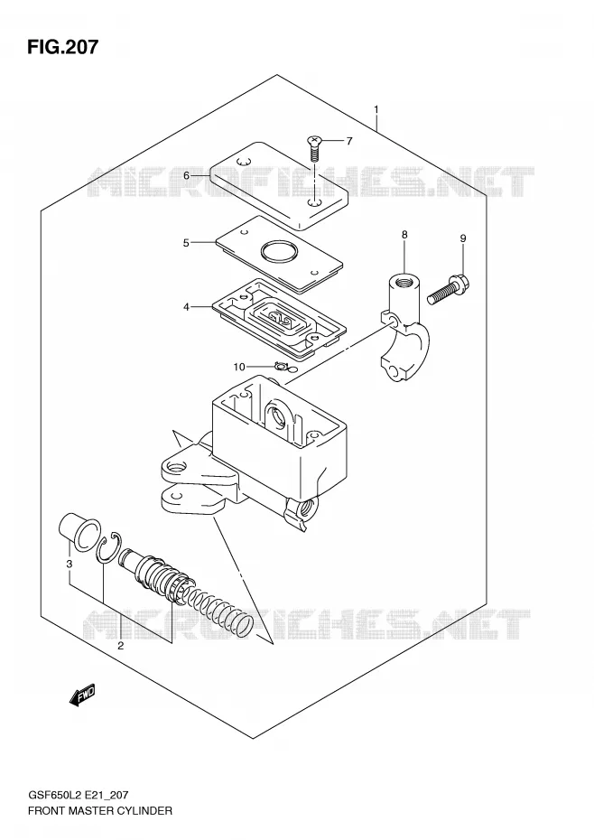 FRONT MASTER CYLINDER (GSF650AL2 E21) Suzuki MOTO 650 BANDIT 2012  GSF650SL2(E21)