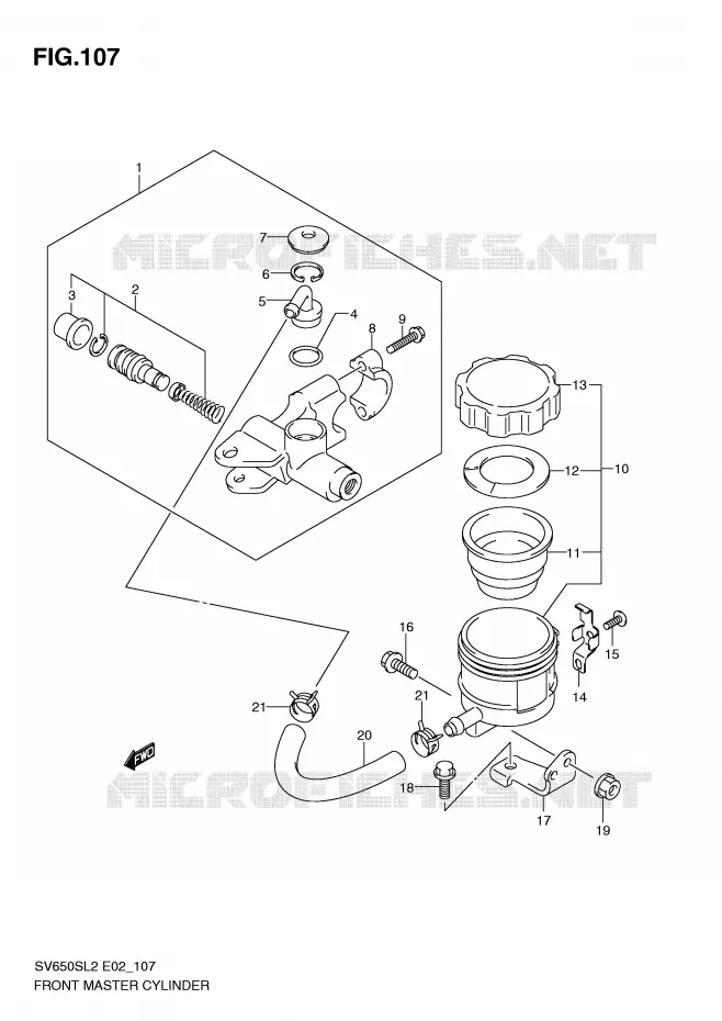 FRONT MASTER CYLINDER (SV650SL2 E24) Suzuki MOTO 650 SV 2012  SV650SL2(E02)
