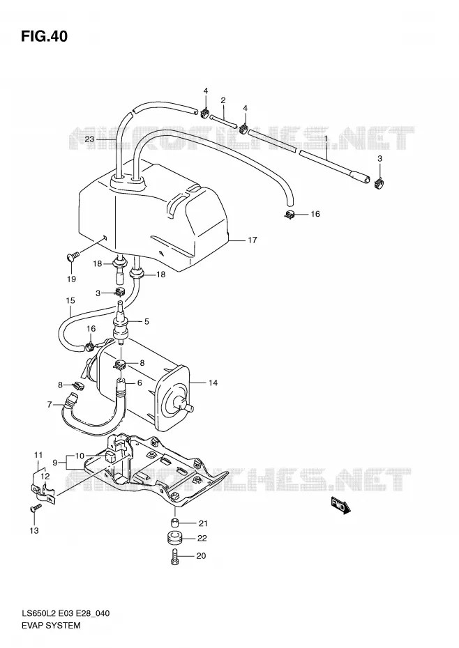 FUEL EVAP SYSTEM (LS650L2 E33) Suzuki MOTO 650 BOULEVARD 2012  LS650L2(E03)