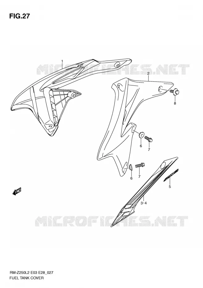 FUEL TANK COVER Suzuki MOTO 250 RM-Z 2012  RM-Z250L2(E03)