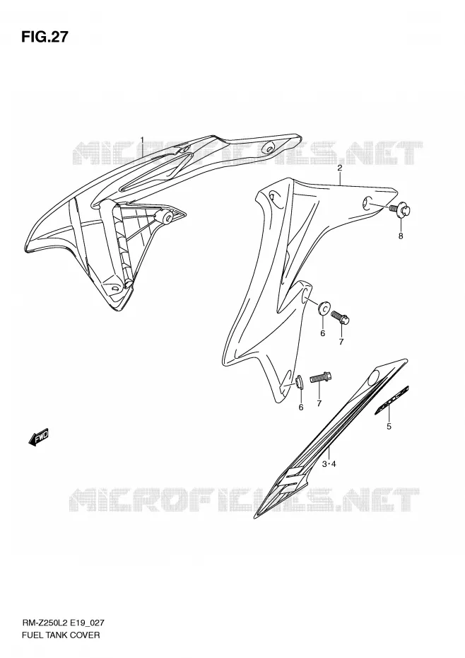 FUEL TANK COVER Suzuki MOTO 250 RM-Z 2012  RM-Z250L2(E19)