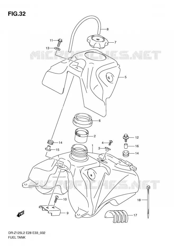 FUEL TANK Suzuki MOTO 125 DR-Z 2012  DR-Z125LL2(E28)