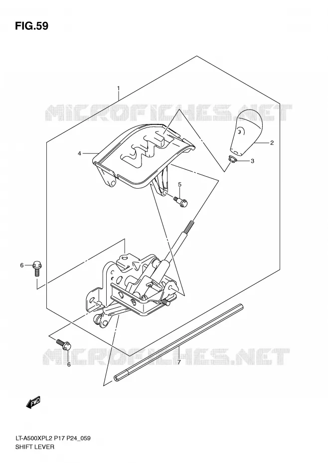 GEAR LEVER Suzuki QUAD 500 KINGQUAD 2012  LT-A500XPL2(P17)