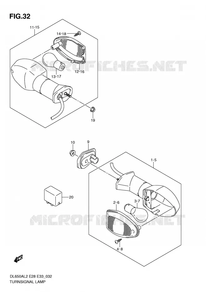 INDICATORS Suzuki MOTO 650 V-STROM 2012  DL650AL2(E28)