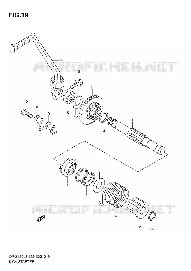 KICK STARTER Suzuki MOTO 125 DR-Z 2012  DR-Z125LL2(E28)