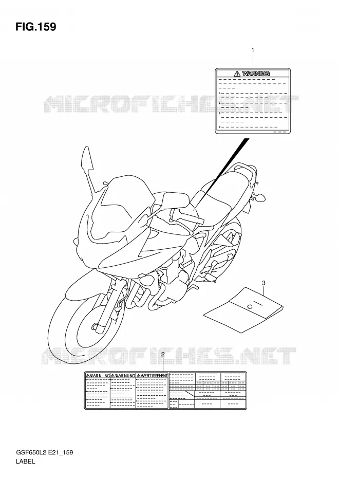 LABEL (GSF650L2 E21) Suzuki MOTO 650 BANDIT 2015  GSF650SAL2(E21)