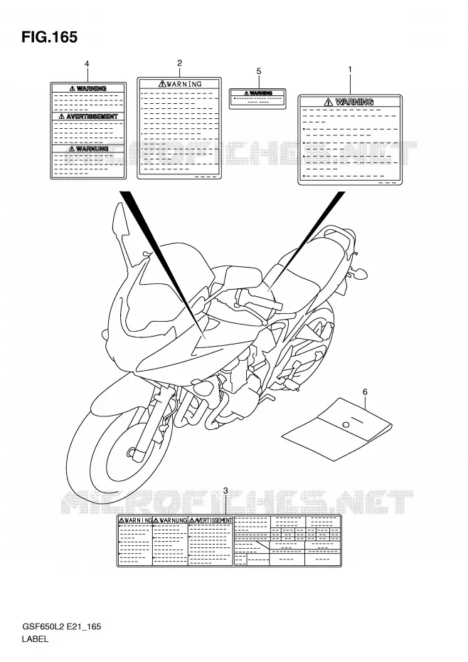 LABEL (GSF650SAL2 E21) Suzuki MOTO 650 BANDIT 2014  GSF650SAL2(E21)