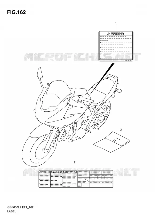 LABEL (GSF650UAL2 E21) Suzuki MOTO 650 BANDIT 2016  GSF650SAL2(E21)
