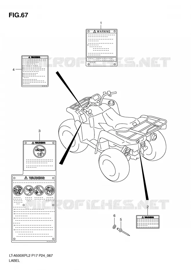 LABEL (LT-A500XPL2 P24) Suzuki QUAD 500 KINGQUAD 2012  LT-A500XPL2(P17)